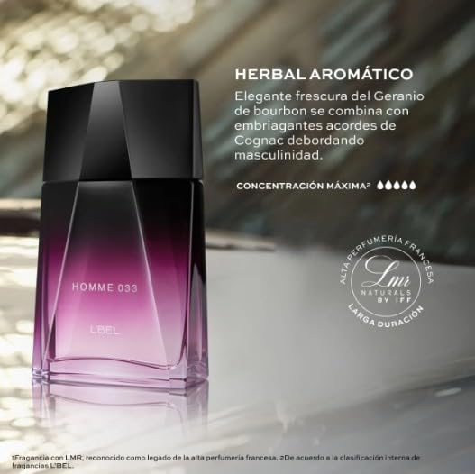 L'Bel HOMME 033 for Men Eau de Toilette Atomiseur by L'BEL PARIS 3.4 Oz (3.4 Oz)