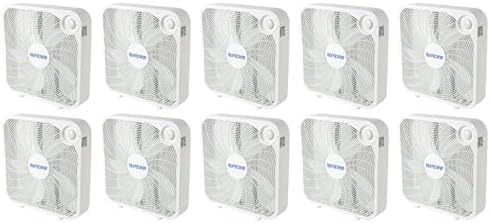 Hurricane Classic Floor Box Fan with 3 Speed Settings, White - 20in | Corded Portable Electric Air Cooling Unit w/ Powerful 2400 CFM Airflow for Home, Garage, Office, Bedroom & Basement