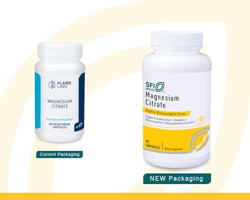 Klaire Labs SFI Health Magnesium Citrate Supplement, 90 Capsules | Supports Healthy Heart, Metabolic Function