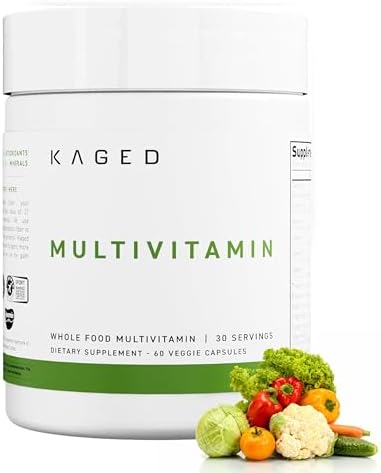 Kaged Multivitamin Capsules | Unflavored | Whole Foods Organic Fruits & Veggies | Plant Based Vegan Multivitamin | Vitamin C, D, E