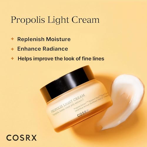 COSRX 64% Propolis Honey Lightweight Cream, Instant Golden Glow,2.19 fl.oz