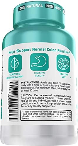 Herbtonics Oxygen Based Colon Cleanse and Detox Digestive System Formula | with Apple Cider Vinegar | Colon Cleanser Pills for Adults | 90 Gluten