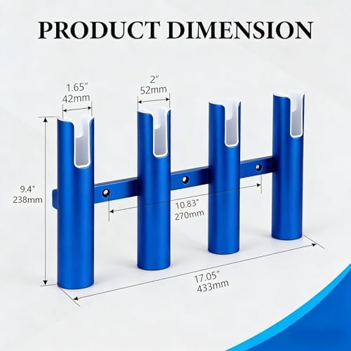 Aluminium Wall-Mounted Fishing Rod Holder for Boat, Garage & Marine - Holds Rods & Poles