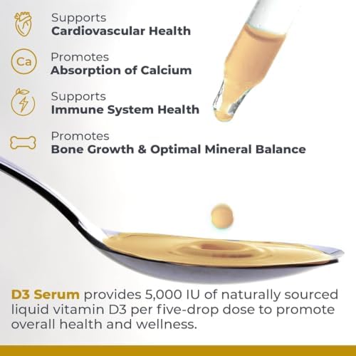 Premier Research Labs Vitamin D3 Serum - Liquid Vitamin D Oil Drops for Adults, Liquid D3 5000 IU, High Potency VIT D3 Liquid