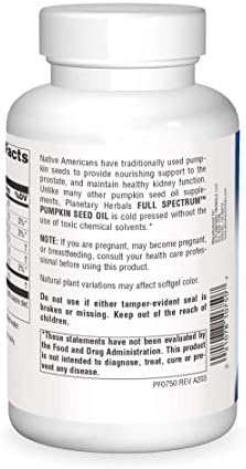 Planetary Herbals Full Spectrum Pumpkin Seed Oil, Botanical Support for The Prostate*, 1,000 mg - 180 Count | Botanical Support for The Prostate