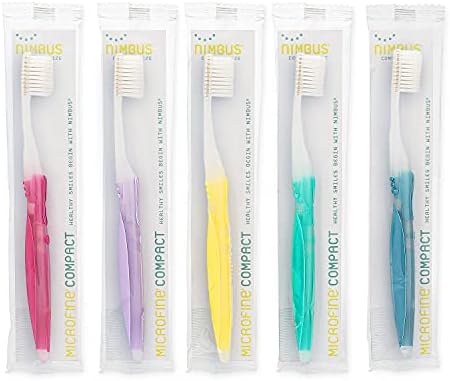 Nimbus Extra Soft Toothbrushes (Compact Size Head) Periodontist Design Tapered Bristles for Sensitive Teeth and Receding Gums