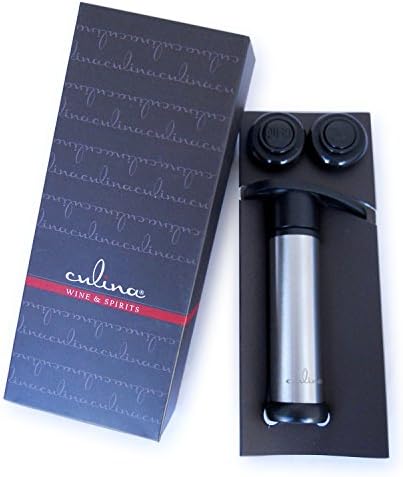 Culina® Wine Saver Vacuum Pump and 2 Stoppers Set. Preserve Wine