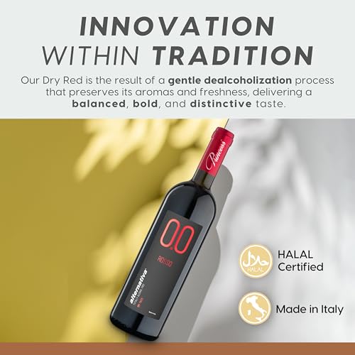 Princess Alternativa Dry Red Dealcoholized 0.0% – Non-Alcoholic Red Wine | Italian Dealcoholized Alcohol-Free Drink – Ideal for Celebrations and