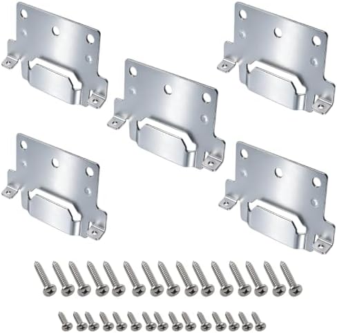 5 Pack 116791 Mounting Plates Compatible with IKEA Bed Frame Brackets | Part #116791 Galvanized Steel Bed Frame Brackets with Screws for Furniture