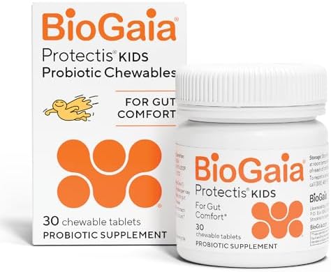 BioGaia Kids Probiotic | Ease Occasional Tummy Discomfort & Constipation | Pediatrician-recommended | Ease Occasional Tummy Discomfort, Gas & Bloating | Promote Regularity | Ages 3+| 30ct