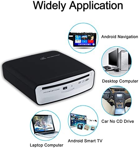 USB External Car Universal CD Player USB Connection Portable CD Player for Car Android Navigation/TV/MacBook pro/Laptops Desktops with Plug and Play