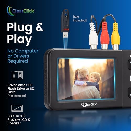 ClearClick Video to Digital Converter 2.0 (Second Generation) - Record Video from VCR's, VHS Tapes, AV, RCA, Hi8, Camcorder, DVD