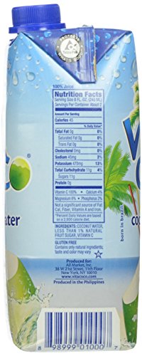 Vita Coco Coconut Water, Pure Original, Refreshing Coconut Taste, Natural Electrolytes, Vital Nutrients, 33.8 Oz (Pack of 6)