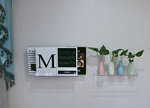 CY craft Clear Acrylic Floating Shelves Display Ledge, 5 MM Thick Wall Mounted Storage Shelf for Kitchen/Bathroom/Office