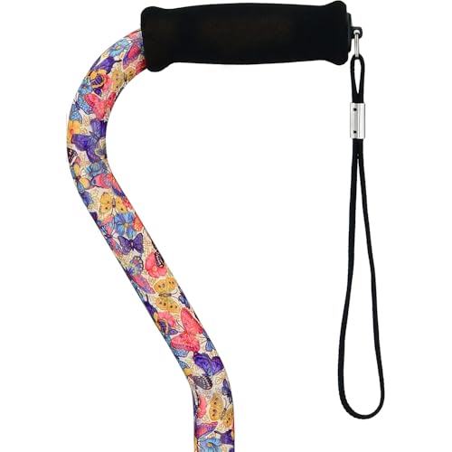 NOVA Heavy Duty Bariatric Walking Cane for Seniors, Men & Women – 500 lb Weight Capacity Offset Cane, Lightweight Adjustable Walking Stick with Soft Foam Grip, Wrist Strap & Non-Slip Tip