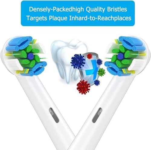 Schallcare Replacement Brush Heads Compatible with Oral B Braun Electric Toothbrush - Floss Toothbrush Head Fits for Oral B Pro 1000 Genius Smart