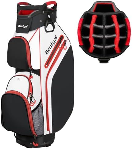15-Way Golf Cart Bag, Lightweight Golf Club Bag for Men with Cooler | 15 Separate Compartments Easy Club Access Multiple Storage Pockets Cart Strap Channel Beverage Storage and Carry Handles
