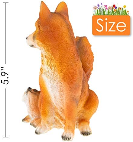 CLEVER GARDEN Cute Resin Garden Statue Decoration, Outdoor Lawn Yard Polyresin Animal Figurine Sculpture Ornament Décor, Fox Family