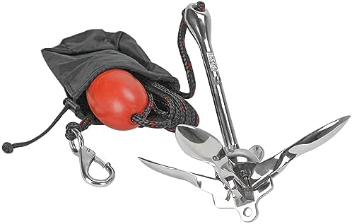 Extreme Max 3006.6702 BoatTector Complete Stainless Steel Grapnel Anchor Kit for Small Boats, Kayaks, PWC, Jet Ski, SUP, etc. - 3.5 lbs.
