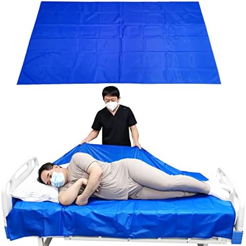 EZ Assistive 56"*78" Flat Slide Sheet Reusable and Washable Patient Transfer Sheet for Patient in-Bed Transferring and Repositioning Easy Apply and
