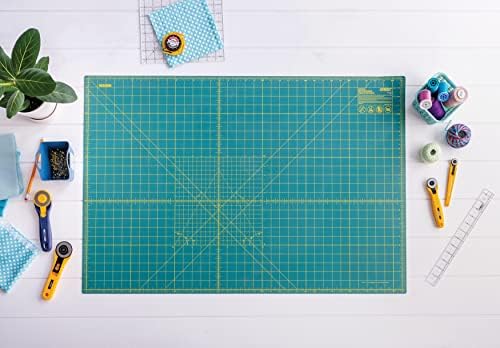 OLFA 24x36" Self-Healing Rotary Cutting Mat (RM-MG) - Double-Sided, Green | Self-healing, triple-layer, double-sided grid