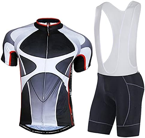 sponeed Men's Cycling Jersey and Bib Short Suit Bicycle Wear Padded Bike Tights