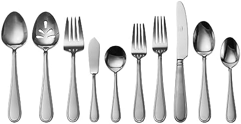Gourmet Basics by Mikasa Contempo 45-Piece Stainless Steel Flatware Set, Service for 8