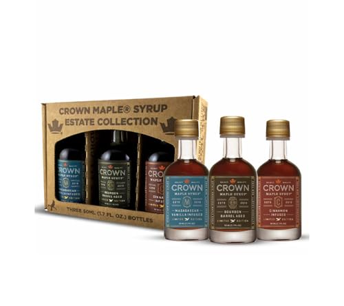 Crown Maple Artisan Trio Collection in Petite 50ML (1.7 Fl. Oz.) Window Box featuring Bourbon Barrel Aged, Madagascar Vanilla Infused