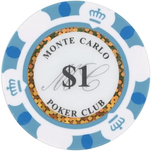 Brybelly Monte Carlo Premium Poker Chips (50-Pack) Heavyweight 14-Gram Clay Composite
