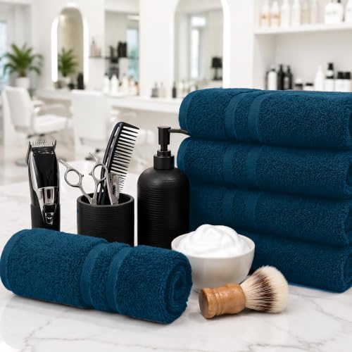 DAN RIVER 100% Cotton Salon Towels Set – 16x26 inches, Pack of 24, Highly Absorbent and Quick-Dry Towels for Hand, Salon, Spa, Beauty