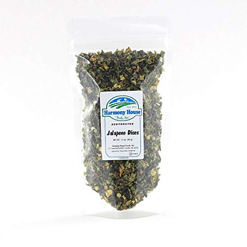 Harmony House Dried Jalapeno Peppers – Dehydrated Peppers For Cooking, Camping, Emergency Supply and More, 6 oz, Quart Jar