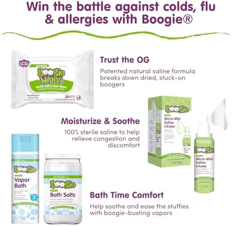 Boogie Moisturizing Saline Nasal Gel for Babies & Kids - 1 oz (3 Pack) | Fragrance Free - Drug-Free Formula - Made with Aloe and Natural Saline - Soothes and Hydrates Dry or Irritated Noses