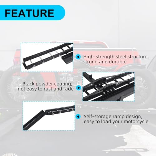 500LBS Steel Motorcycle Scooter Dirtbike Carrier Hauler Hitch | Mount Rack Ramp Anti Tilt