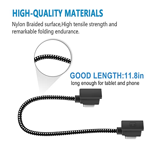 Hanatora 11.8 Inch USB C to USBC RC-N3/N2/N1/N1C Remote Controller Cable for DJI Flip, Neo, Mavic 3, Air 3S/3/2/2S, Mini 4K/2 SE/3/4 Pro