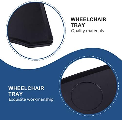 EXCEART Wheelchair Tray Table with Cup Holder Detachable Portable Lap Tray for Wheelchair Accessories Dining Reading Writing Aid Black 20.5X11.8 Inch