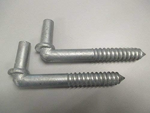 Lag Screw Style 2 Pc Pack Chain Link Gate Hinge 5/8" x 6"