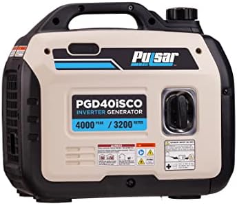 Pulsar PGD40ISCO Ultra Light Quiet 4000W Portable Gas Inverter Generator, white