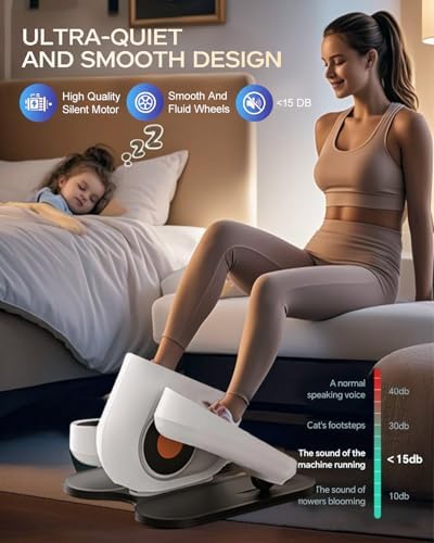 Under Desk Elliptical, Quiet Motorized Leg Exerciser with Remote Control | Quiet pedal exerciser for seniors, home and office use