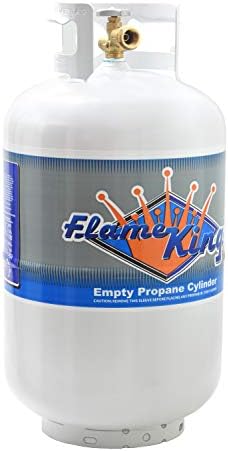 Flame King YSN-301 30 Pound Steel Propane Tank Cylinder with Type 1 Overflow Protection Device Valve DOT and TC Compliant