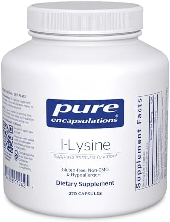 Pure Encapsulations L-Lysine - Essential Amino Acid Supplement for Immune Support & Gum, Lip Health* - with L-Lysine HCl - 90 Capsules | Essential Amino Acid Supplement for Immune Support, Gum Health, and Lip Health*