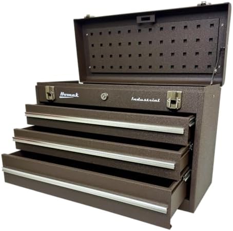 Homak Industrial 20-Inch 2-Drawer Friction Toolbox, Brown Winkle Powder Coat, BW00202200