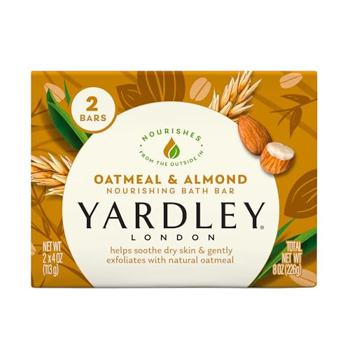 Yardley London Nourishing Bath Soap Bar Aloe & Avocado, Conditions Skin with Creamy Avocado & Olive Extracts, 4.0 oz Bath Bar, 1 Soap Bar