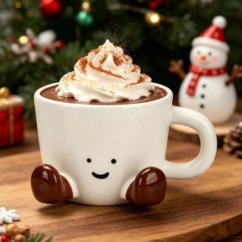 Coffee Mugs,Cute funny Mug For Women, 12.8oz/380ml Unique Ceramic Coffee Tea Cups, Office Mug Gift (chocolate)