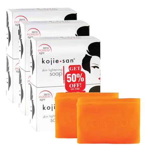 Kojie San Skin and Body Brightening Soap - Original Kojic Acid, Dark Spot Remover Bar Soap with Glycerin & Tea Tree Oil - 65g x 2 Bars