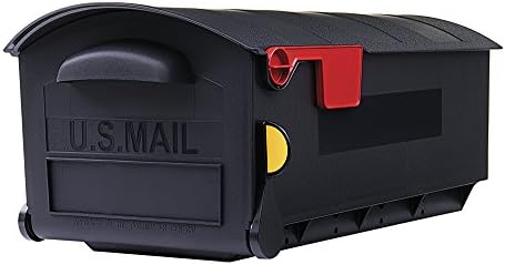 Gibraltar Mailboxes Patriot Large Capacity Rust-Proof Plastic Black, Post-Mount Mailbox, GMB515B01