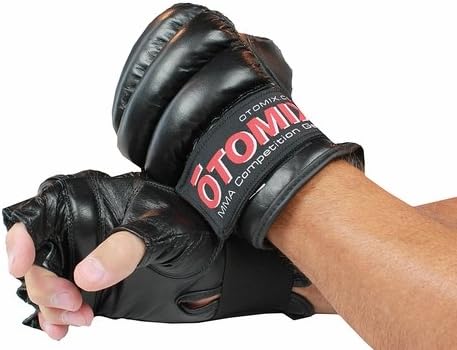 Otomix Black Leather Open Finger Gloves
