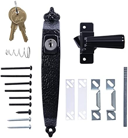 Wright Products - Keyed Colonial Push Button Door Latch for Screen and Storm Doors, Black, 1 Unit