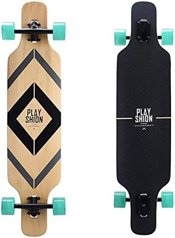 Playshion 39 Inch Drop Through Longboard Skateboard for Beginners