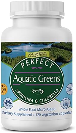 Perfect Supplements – Perfect Aquatic Greens – 120 Vegetable Capsules – Organic Spirulina and Chlorella Supplement – Nutritious Superfood