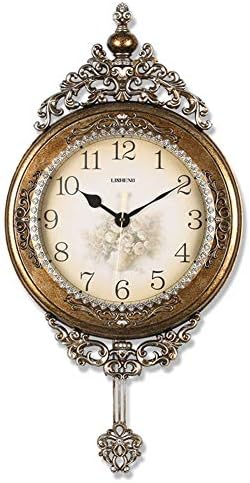 SHISEDECO 29.5" Large Vintage Antique Grandfather Pendulum Wall Clock, Blue